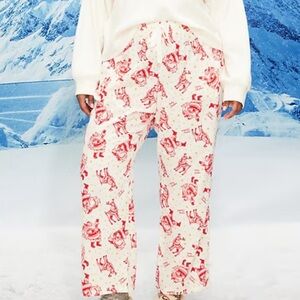 Brand New Old Navy SantDeer Festive Red and Cream Pajama Pants